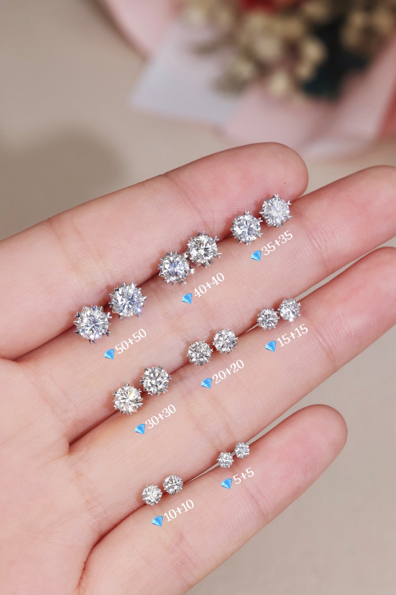 18K Gold Classic Natural Diamond Earrings