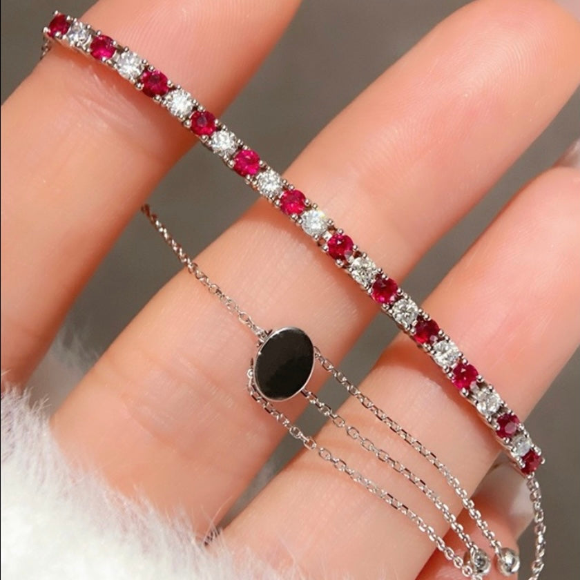 Natural Ruby / Sapphire with Natural Diamond Rings / Bracelets in 18K Gold