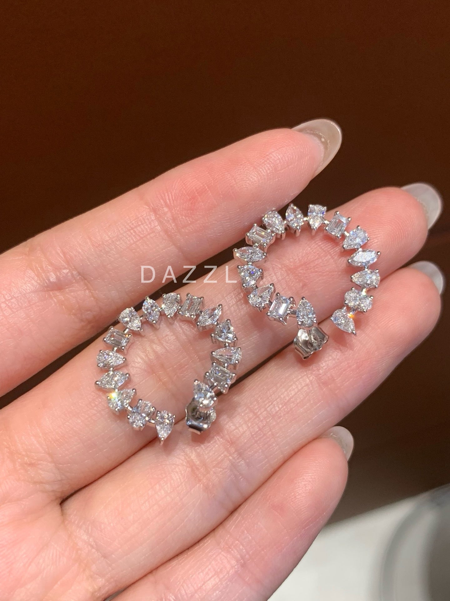 3.02ct Different Cut Lab-Grown Diamond Earrings in 18K Gold