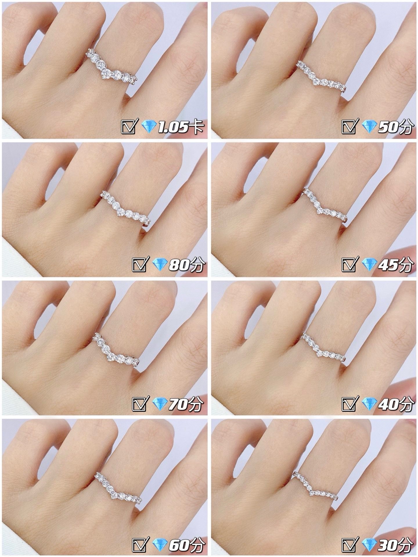 Natural Diamond Eternity Ring with 18K Gold