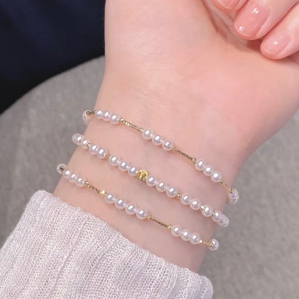 18K Gold Freshwater Pearl Bracelets
