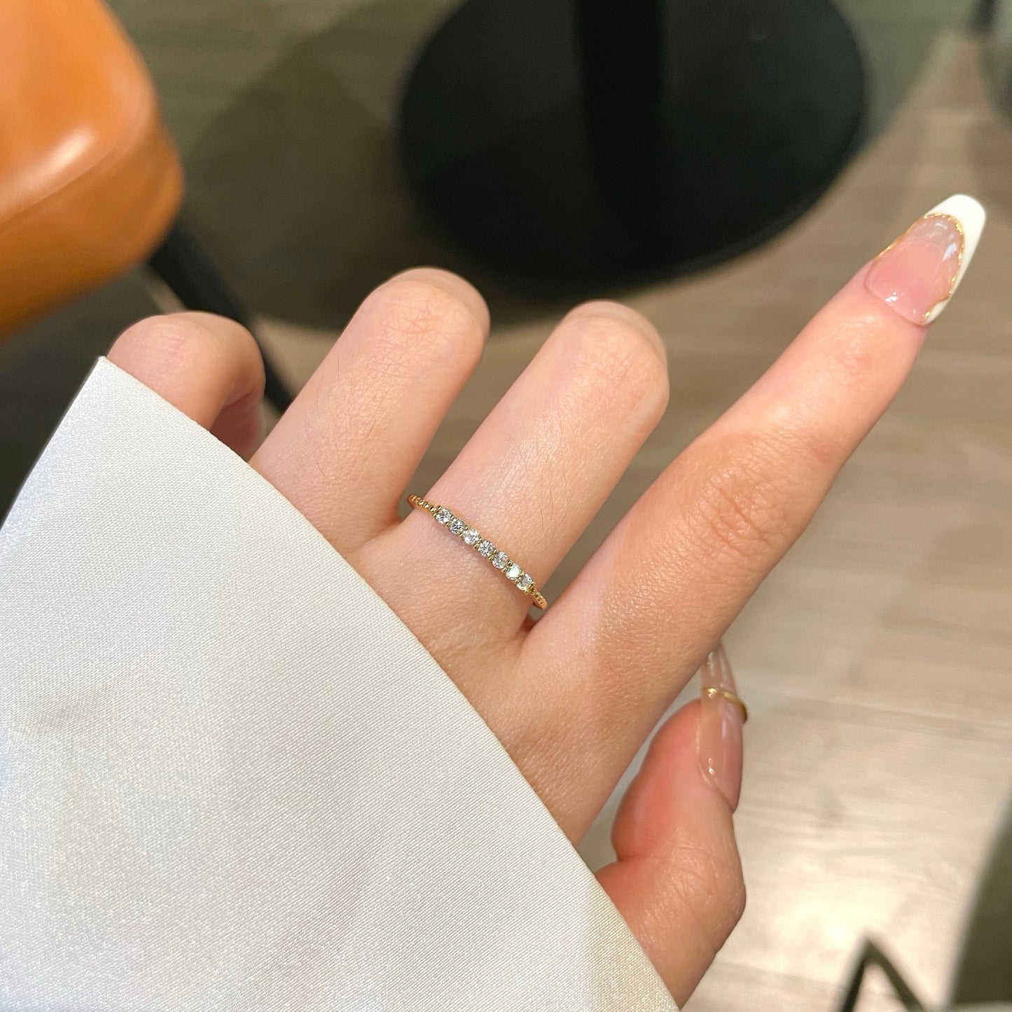 Small Natural Diamond Ring in 18K Gold