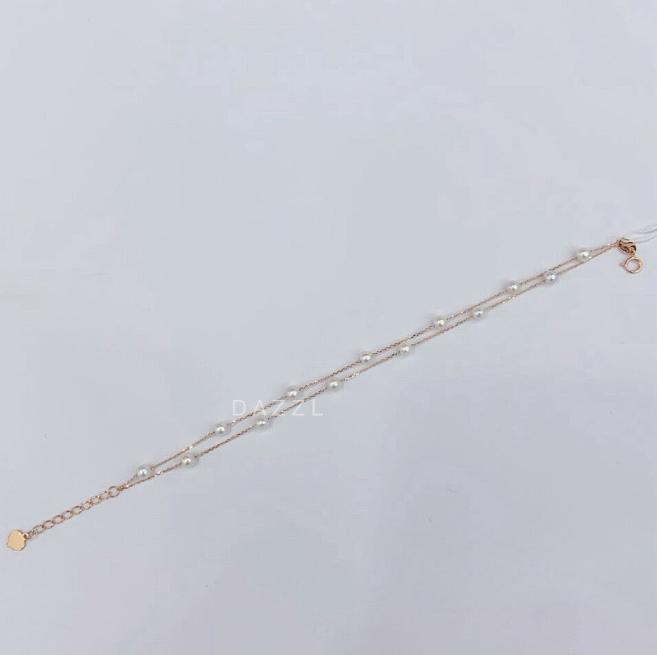 Freshwater Pearl Double Bracelet in 18K Gold