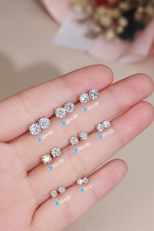 18K Gold Classic Natural Diamond Earrings