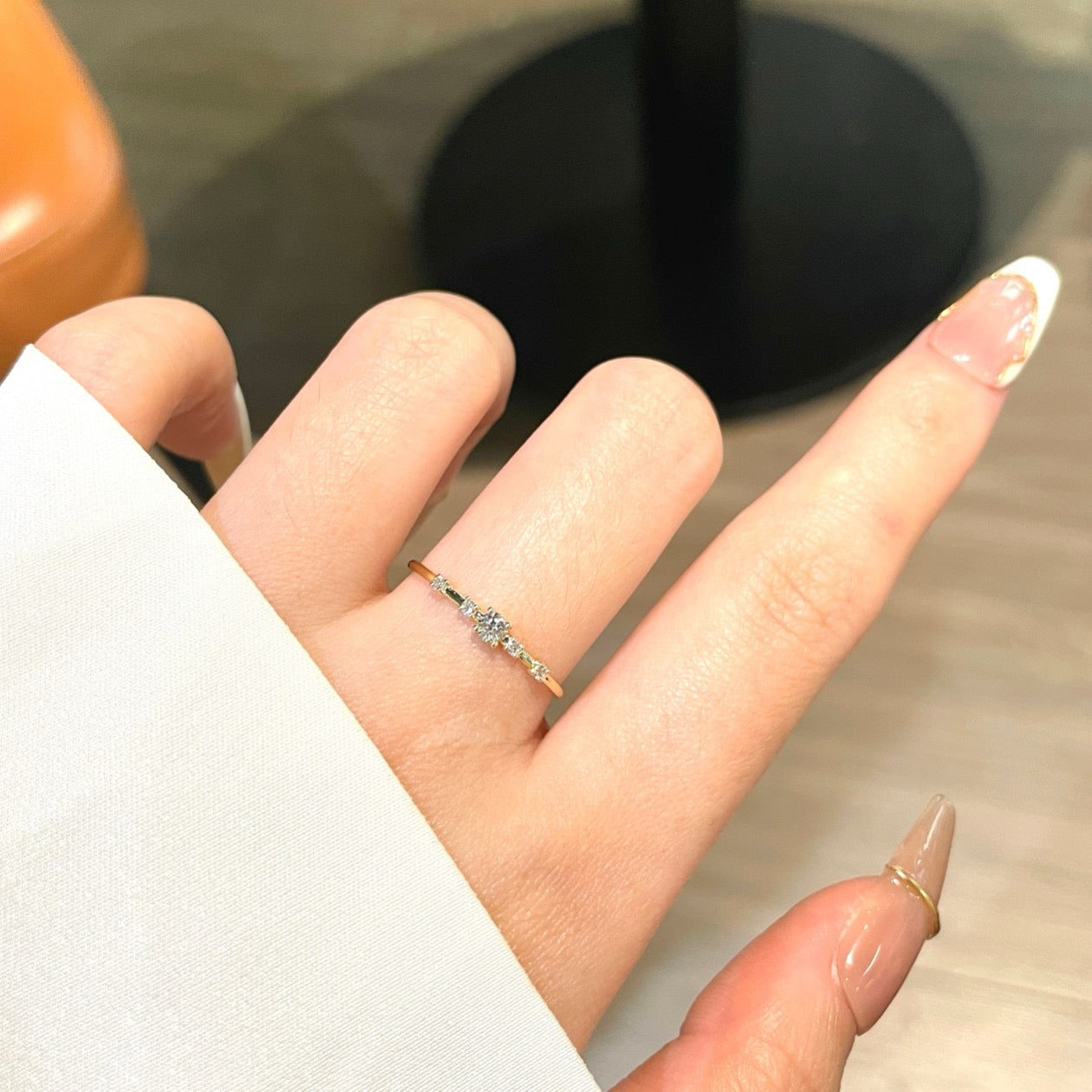 Small Natural Diamond Ring in 18K Gold