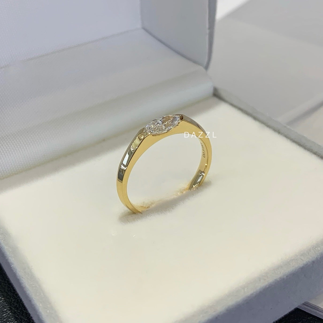 0.50ct Marquise Cut Lab-Grown Diamond Ring in 18K Gold