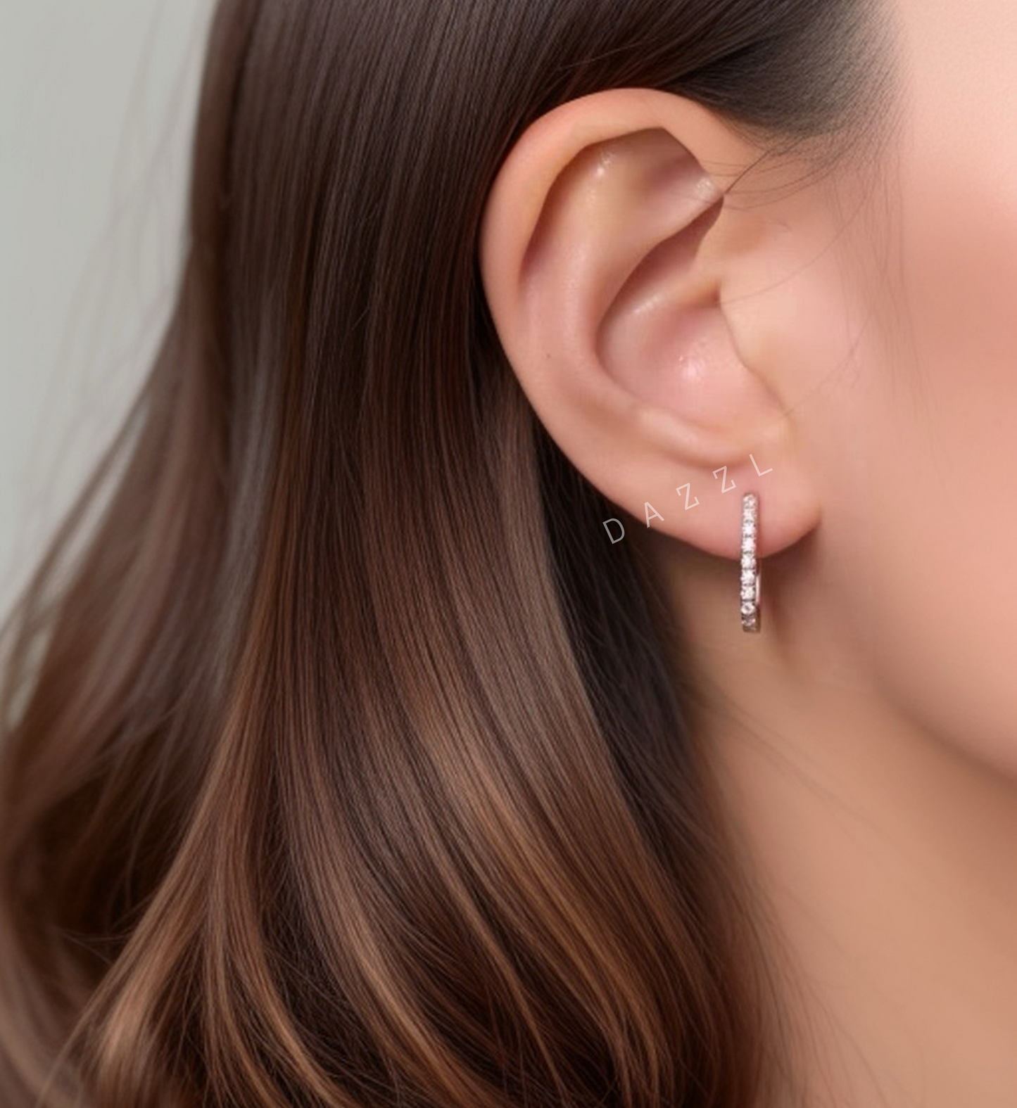 Geometric Square Natural Diamonds Earrings in 18K Gold