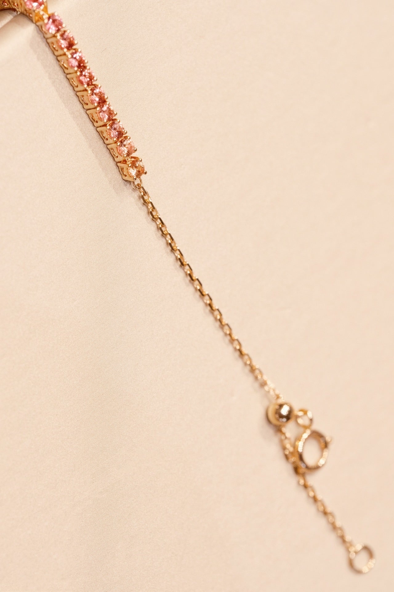 Natural Padparadscha Sapphire Eternity Ring/ Bracelet in 18K Gold