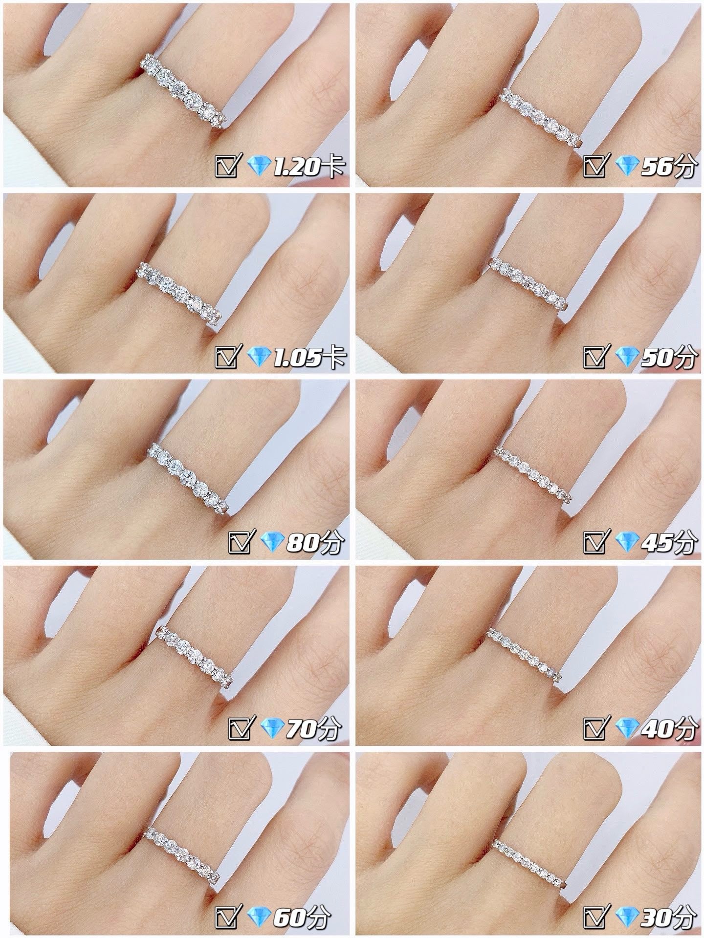 Natural Diamond Eternity Ring with 18K Gold