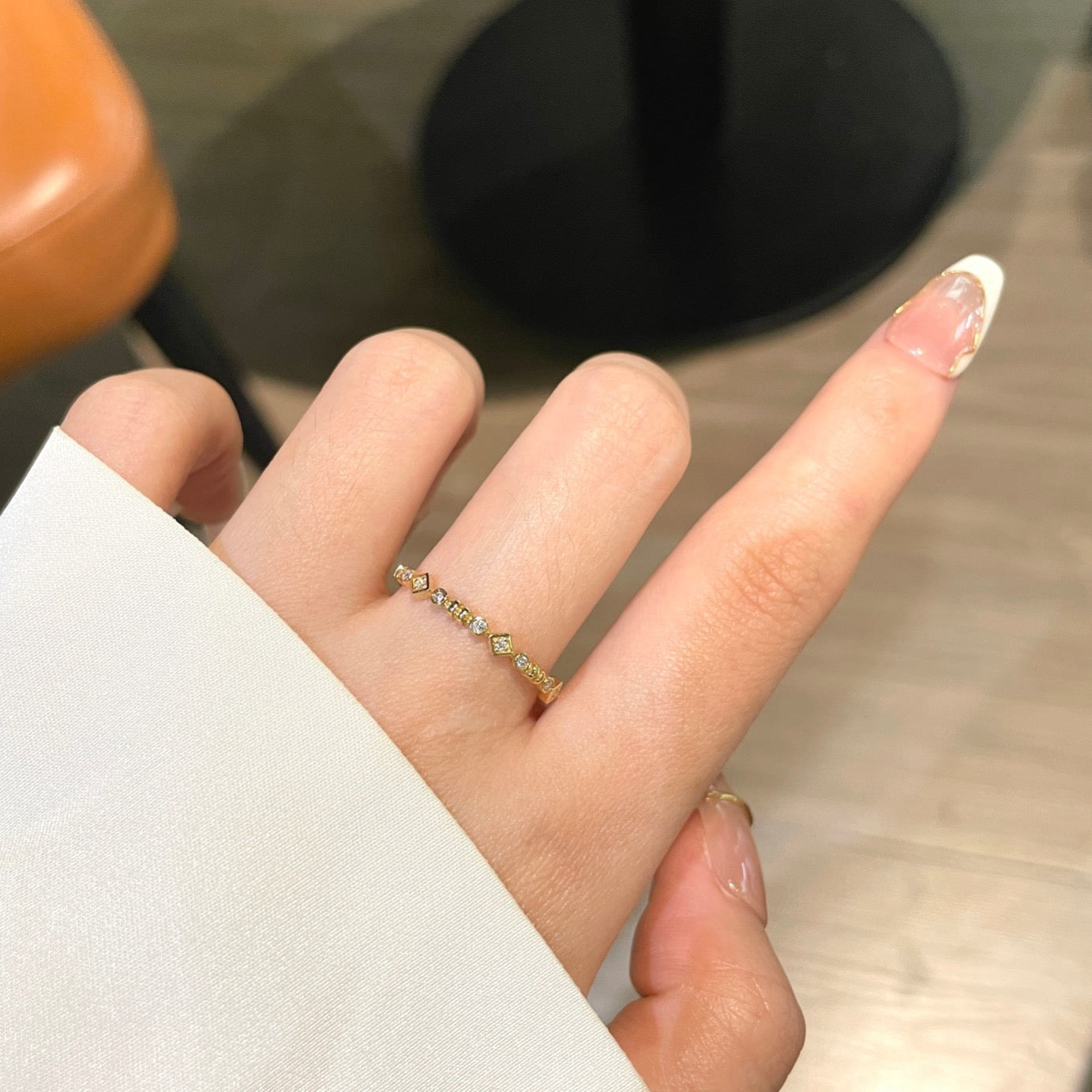 Small Natural Diamond Ring in 18K Gold