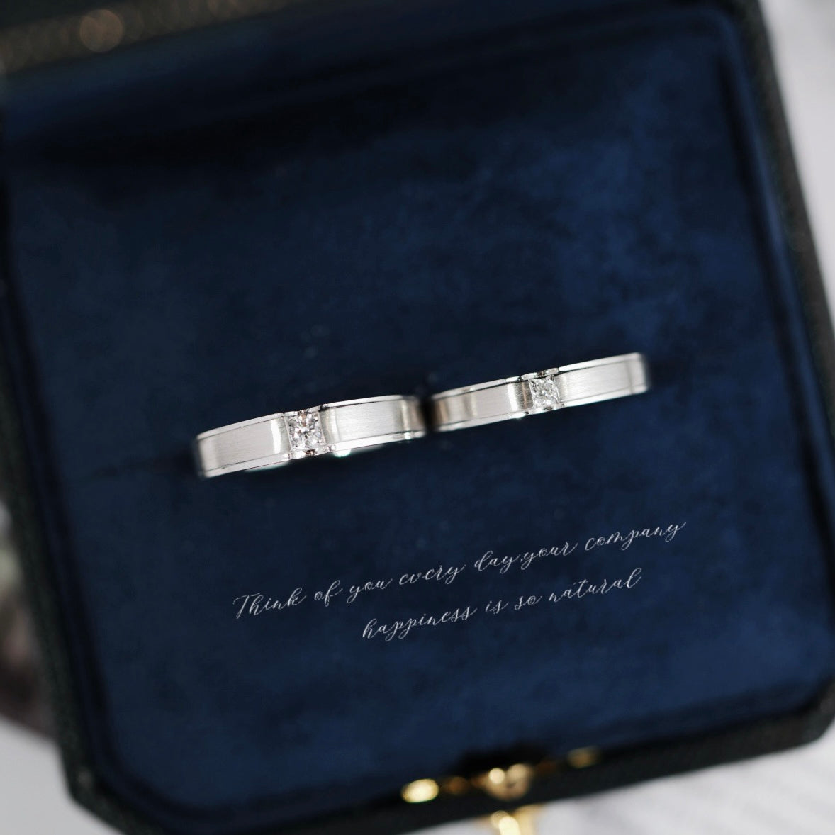 Solitaire Natural Diamond Couple Rings in 18K Gold