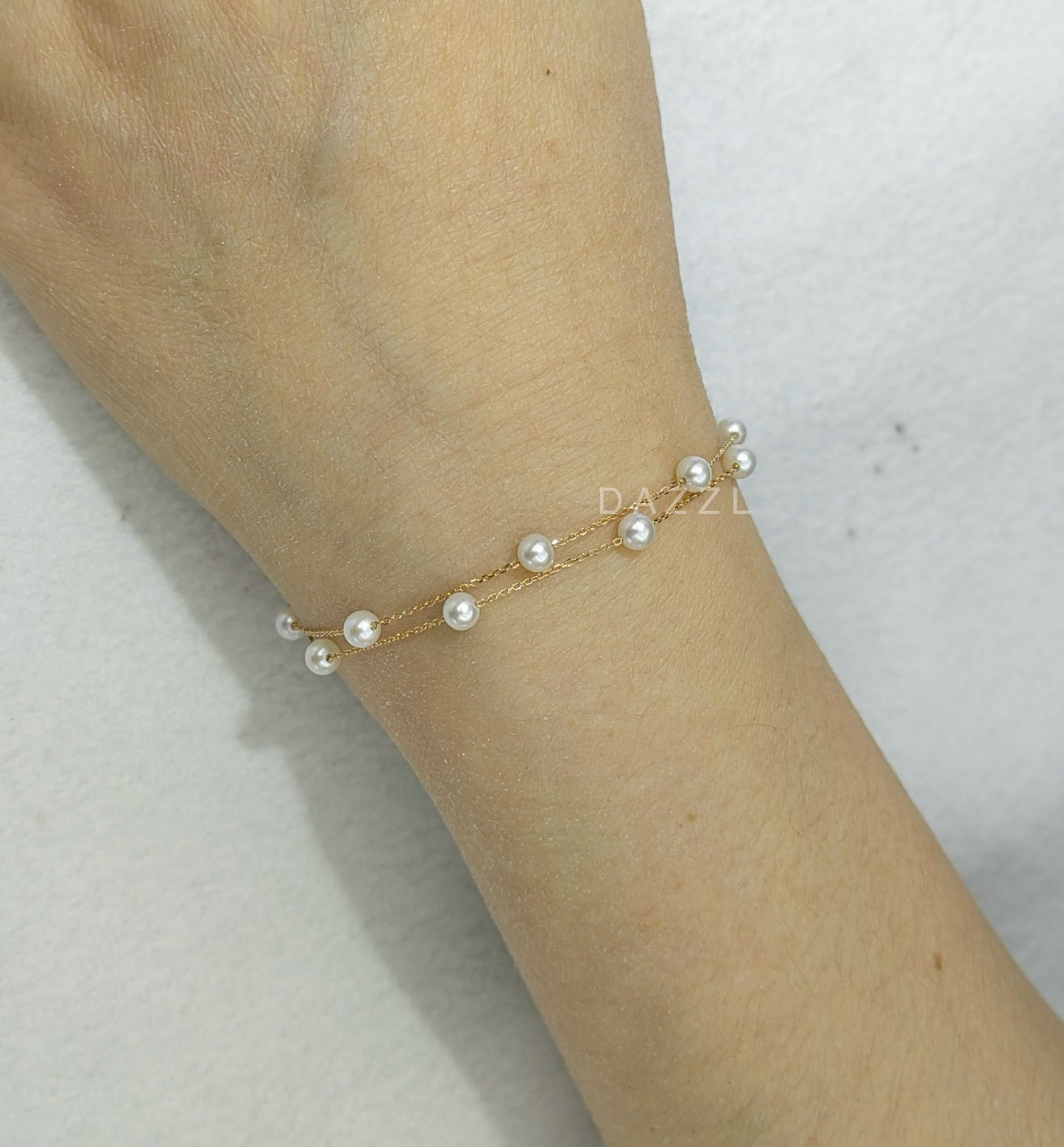 Freshwater Pearl Double Bracelet in 18K Gold