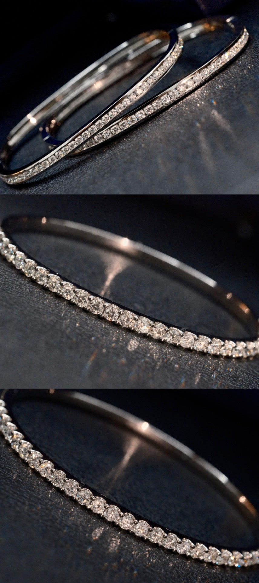 Natural Diamond Bangle in 18K Gold
