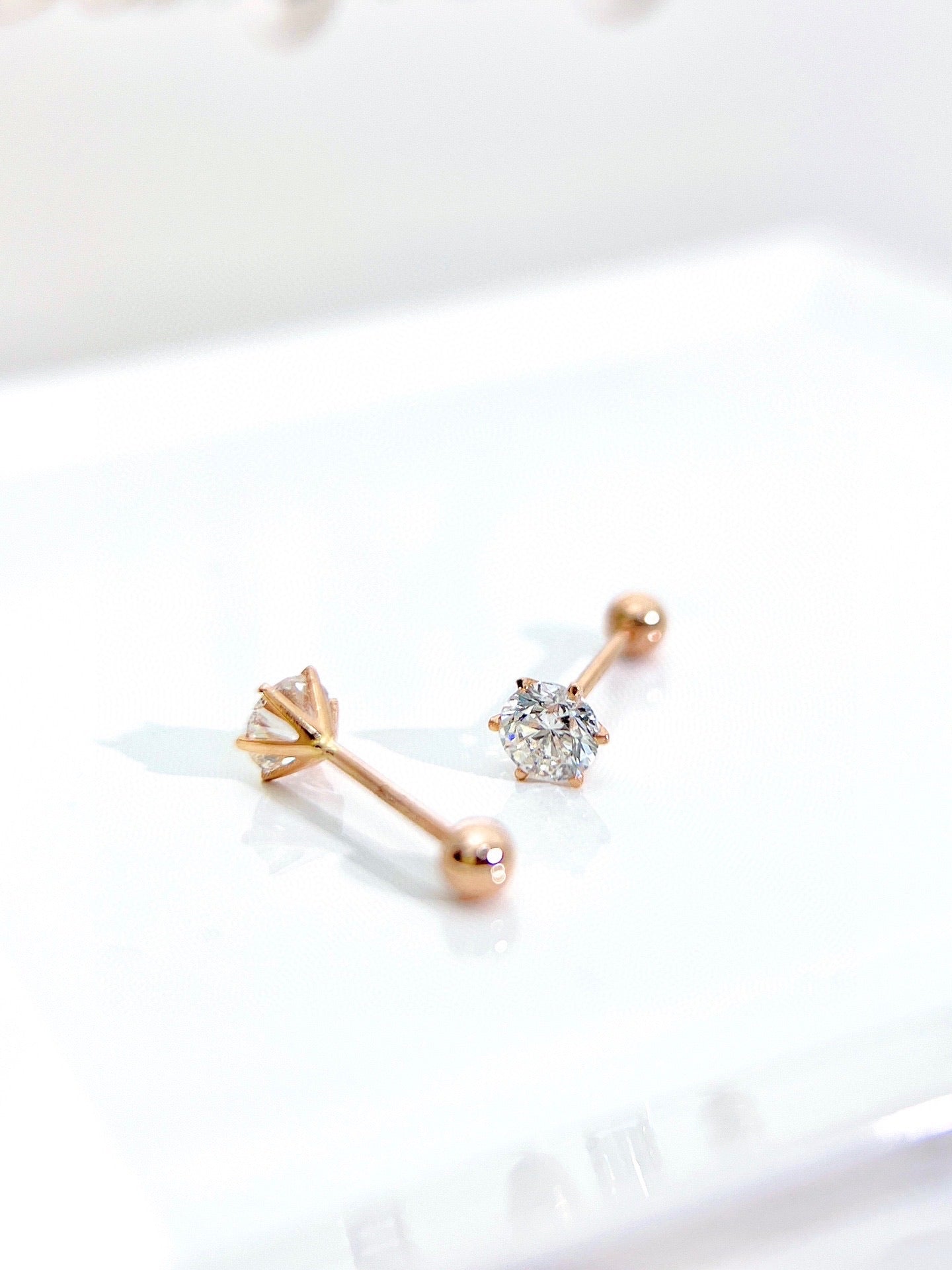 18K Gold Classic Natural Diamond Earrings
