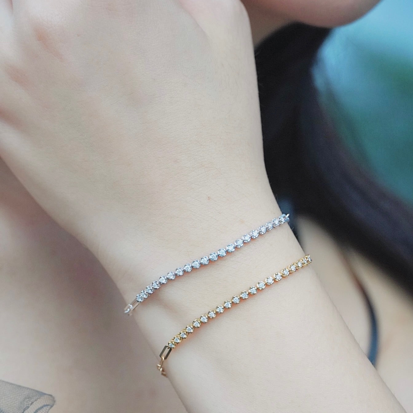 18K Gold 0.32ct Natural Diamonds Bracelet