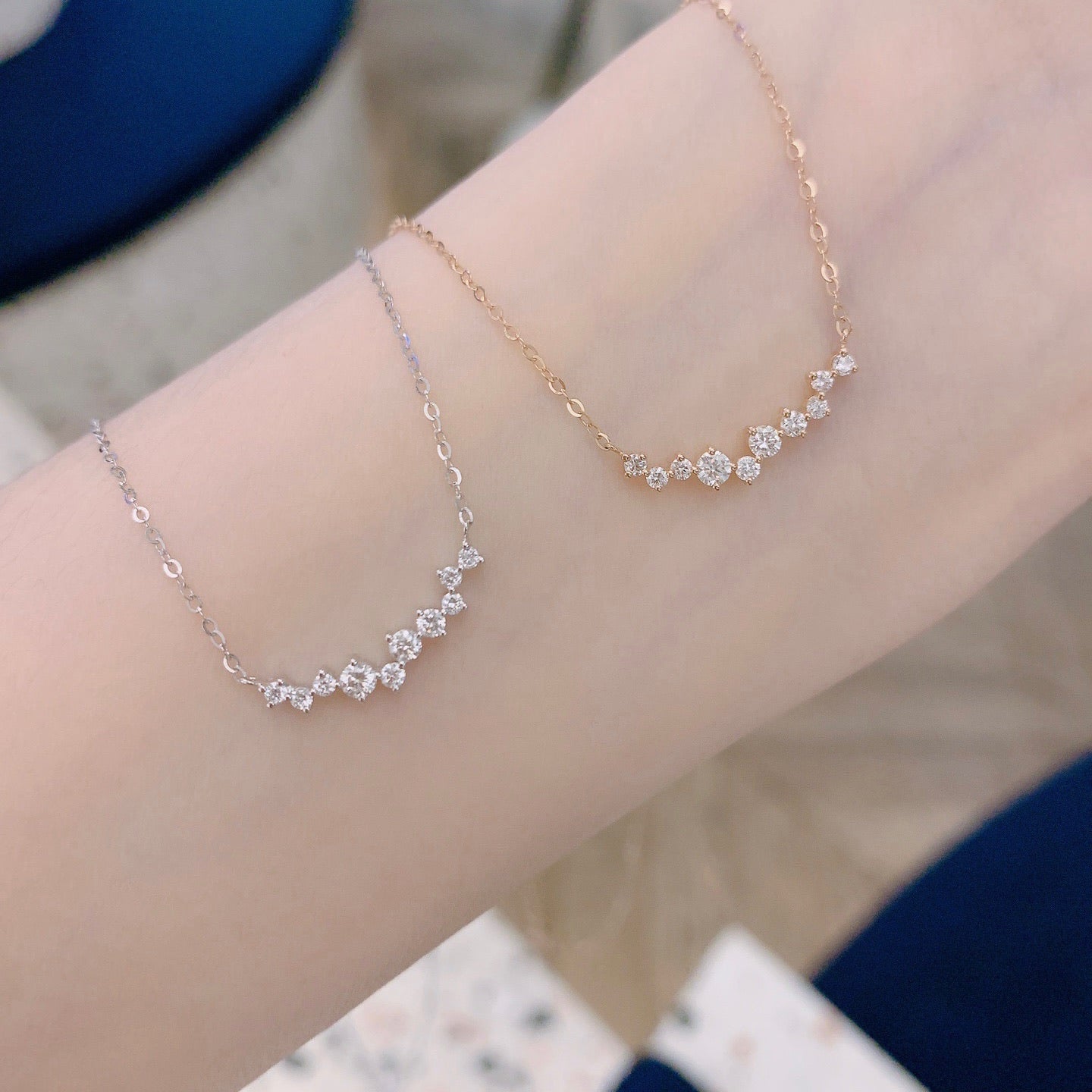 0.23ct Natural Diamonds Starry Necklace in 18K Gold