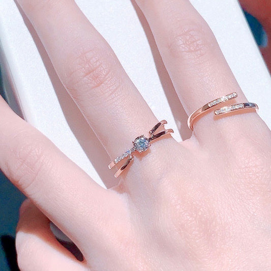 0.05ct Natural Diamond Cross Ring in 18K Gold