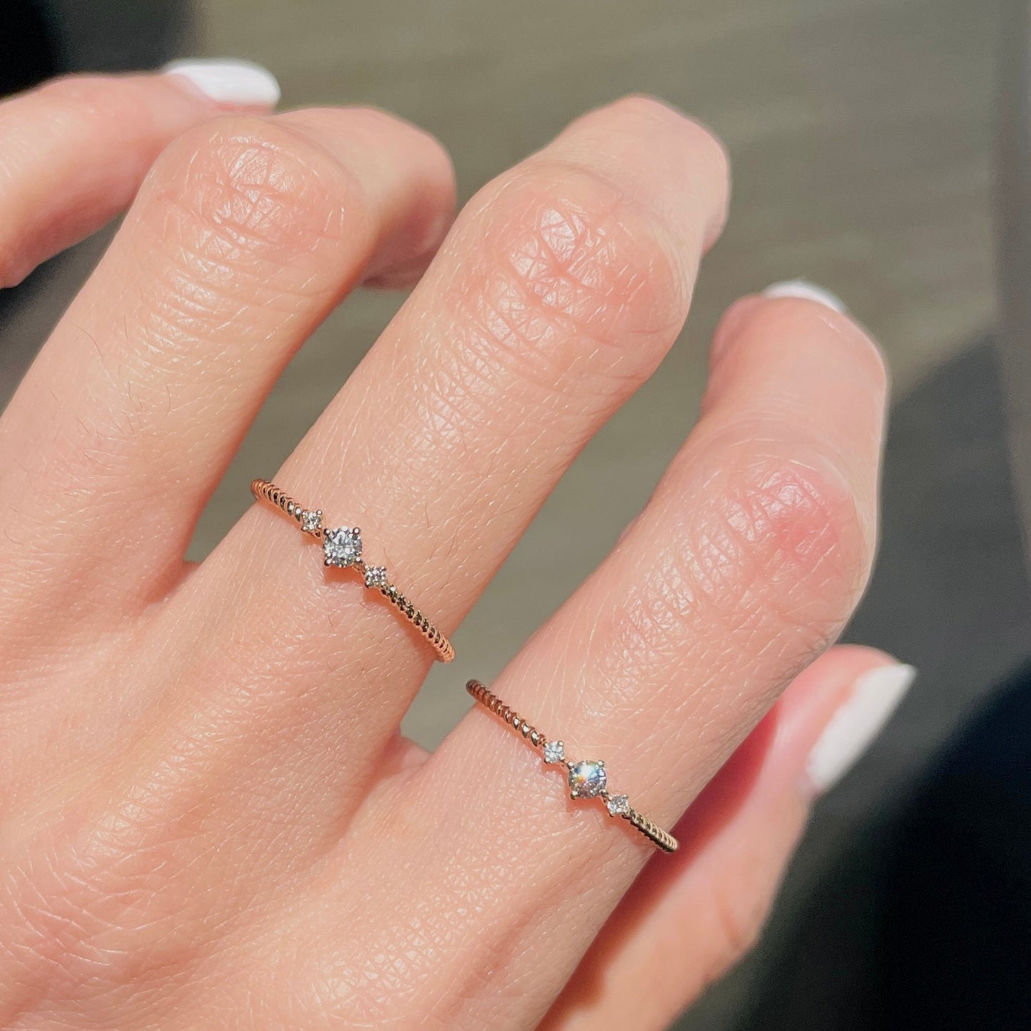 Simple & Stylish 0.11ct Natural Diamond Ring in 18K Gold