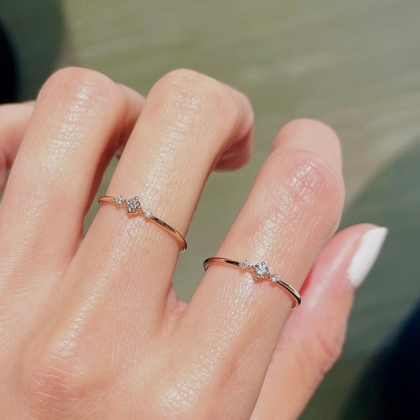 Simple & Stylish 0.11ct Natural Diamond Ring in 18K Gold