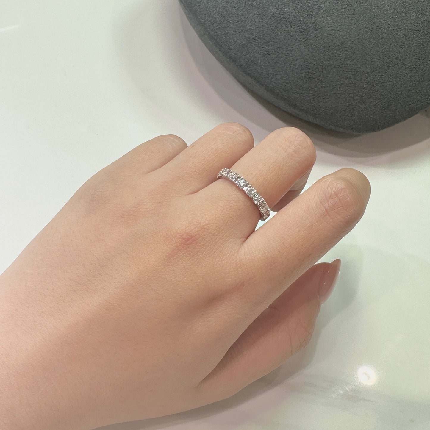 0.80ct Natural Diamond Ring in 18K White Gold