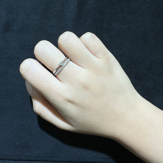 0.15ct Heart-Shaped Diamond Ring in 18K Gold