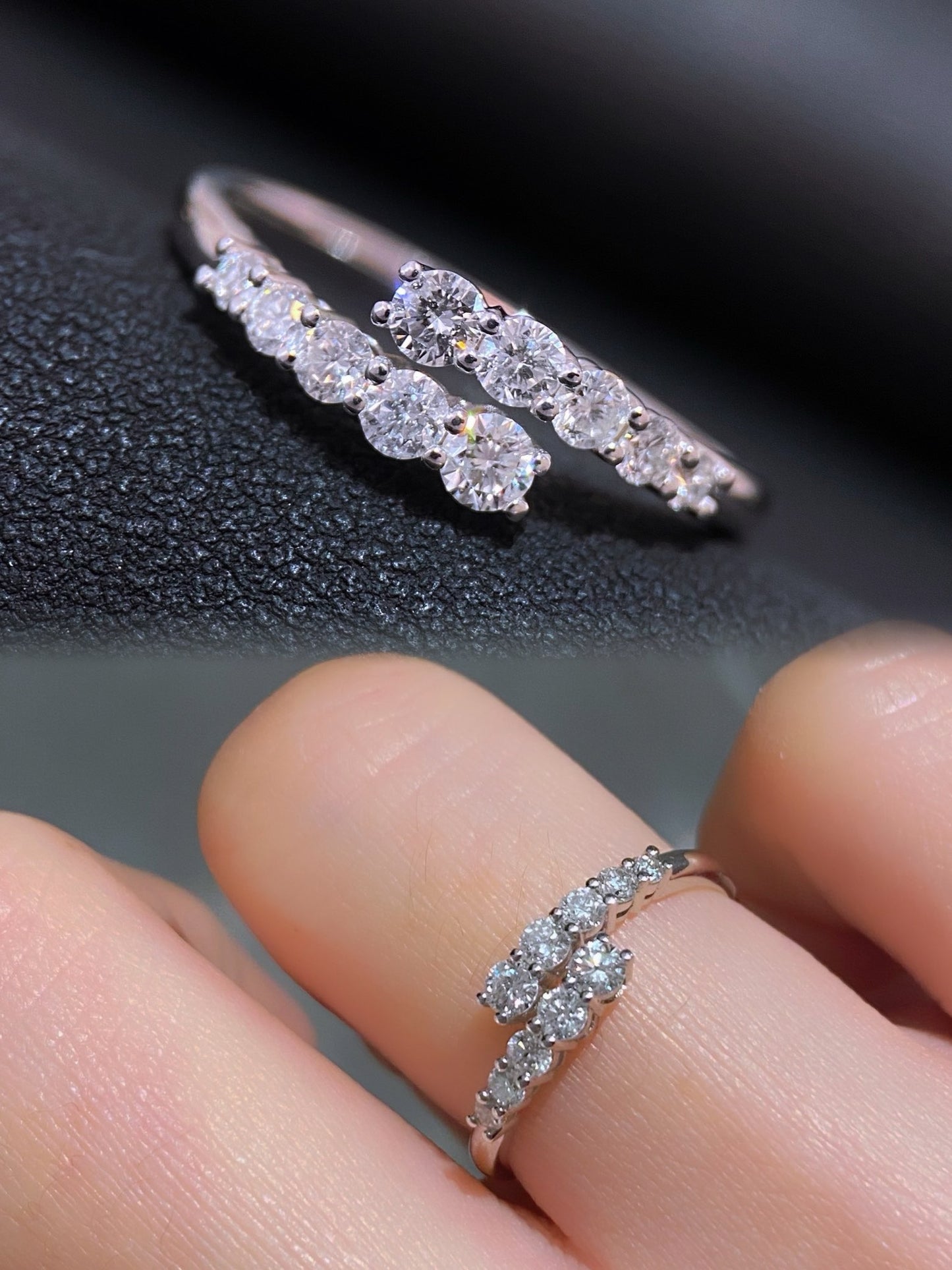 Natural Diamond Ring in 18K White Gold
