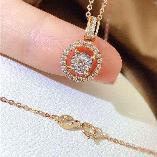 Natural Diamond Necklace in 18K Gold