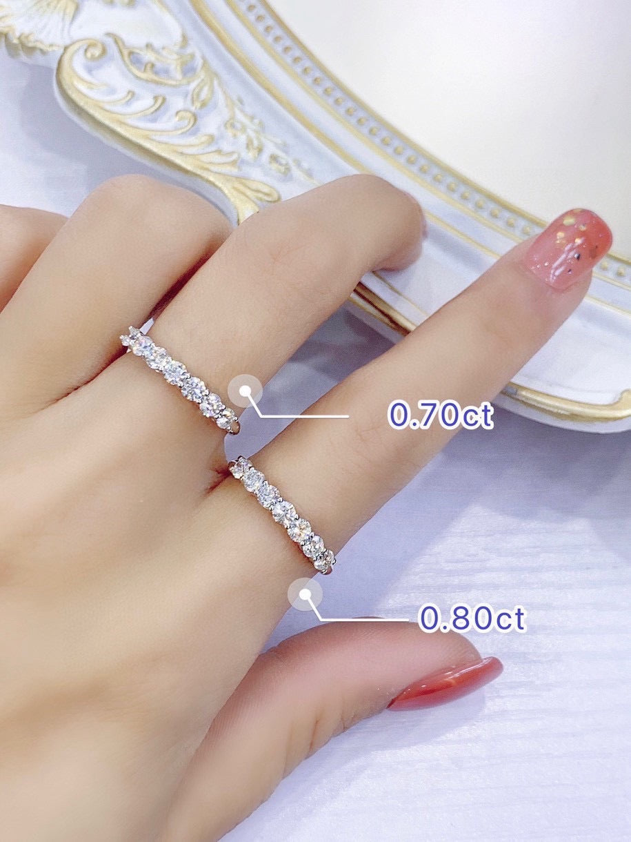 Natural Diamond Eternity Ring with 18K Gold