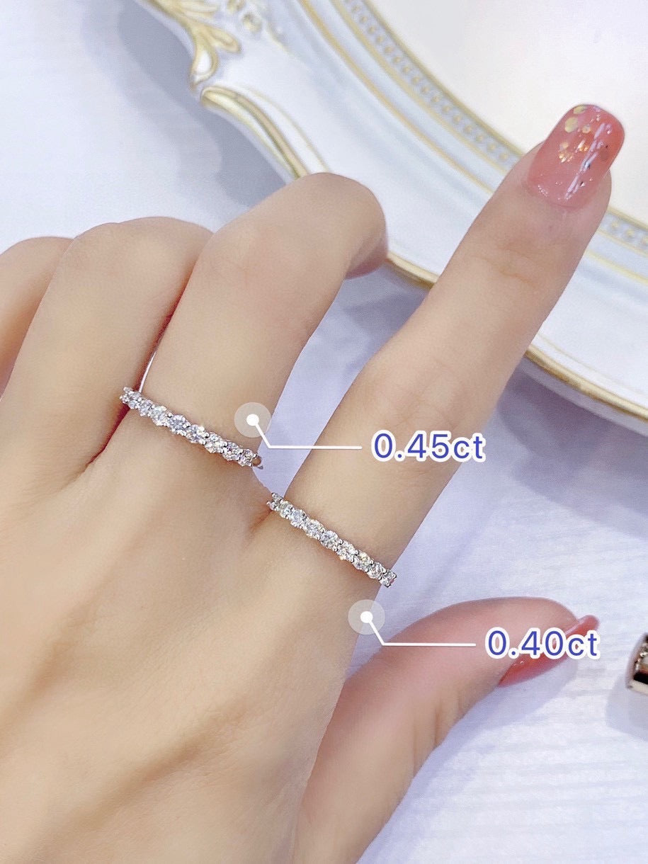 Natural Diamond Eternity Ring with 18K Gold