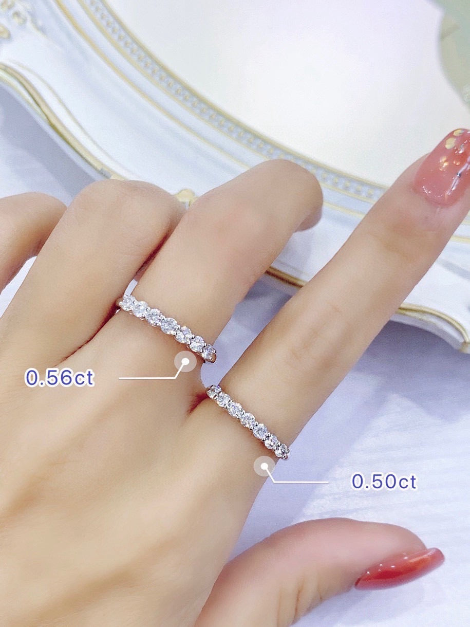 Natural Diamond Eternity Ring with 18K Gold