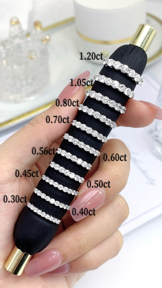 Natural Diamond Eternity Ring with 18K Gold