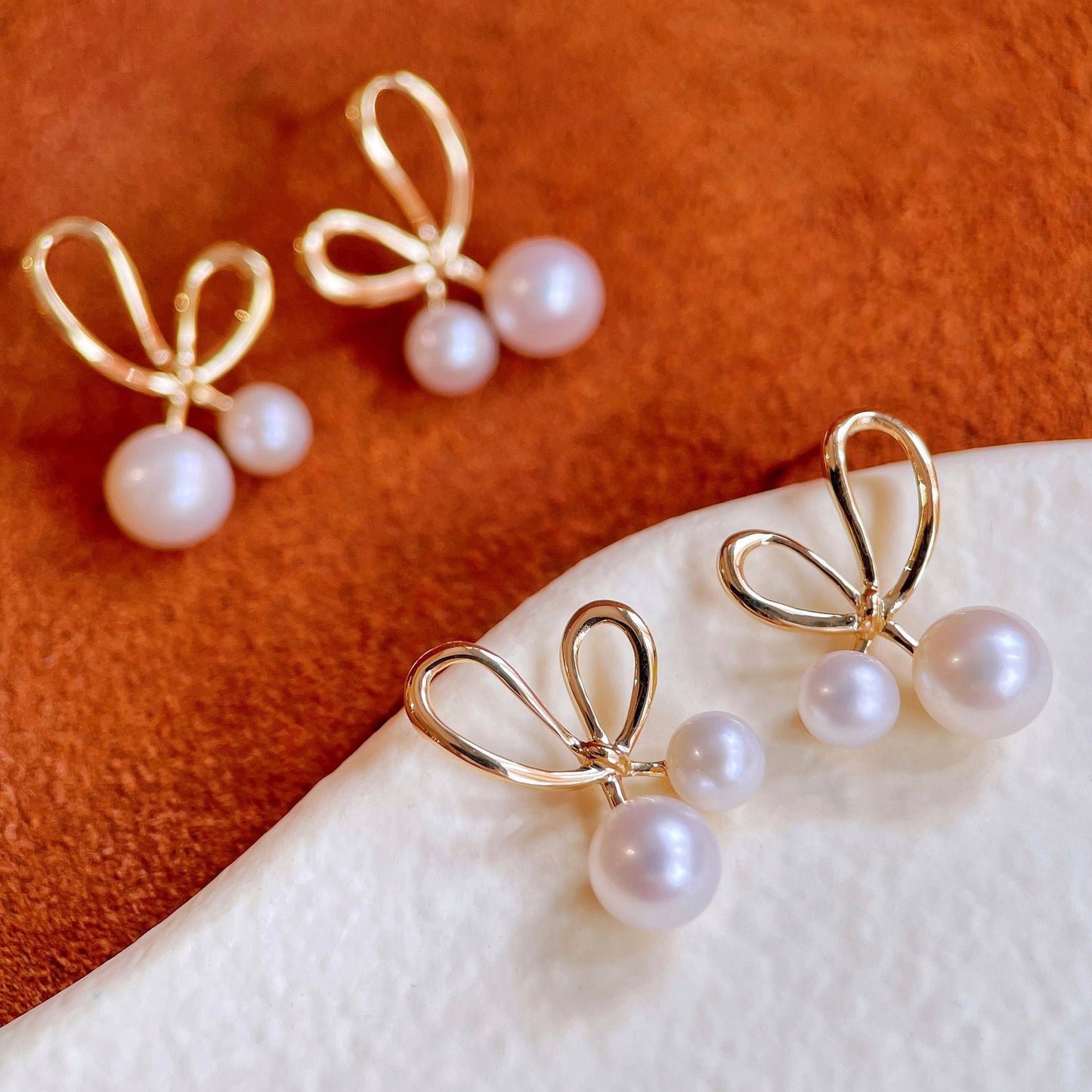 18K Gold Freshwater Pearl Earrings