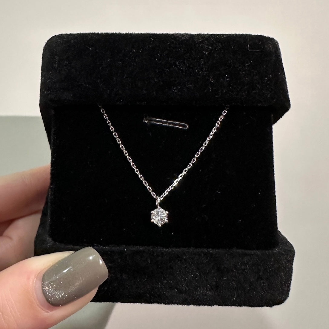 0.30 carat Natural Diamond Necklace in 18K White Gold