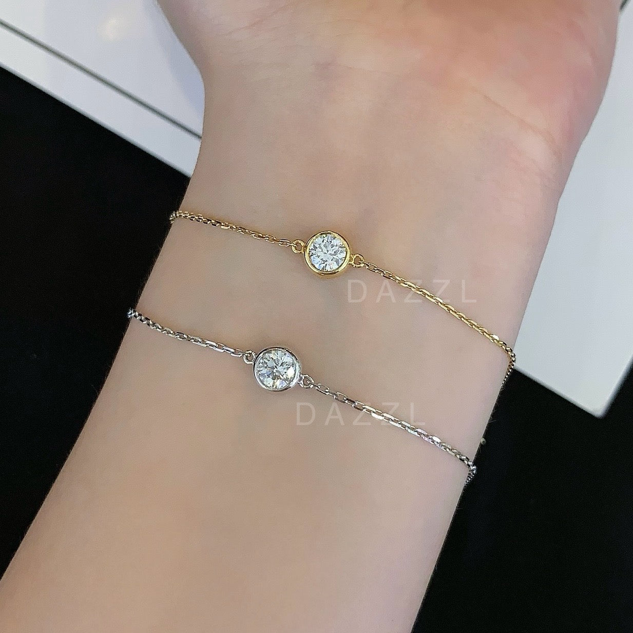 18K Gold Bubble Lab-Grown Diamond Bracelet