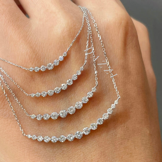 18K金培育鑽石微笑頸鏈￼