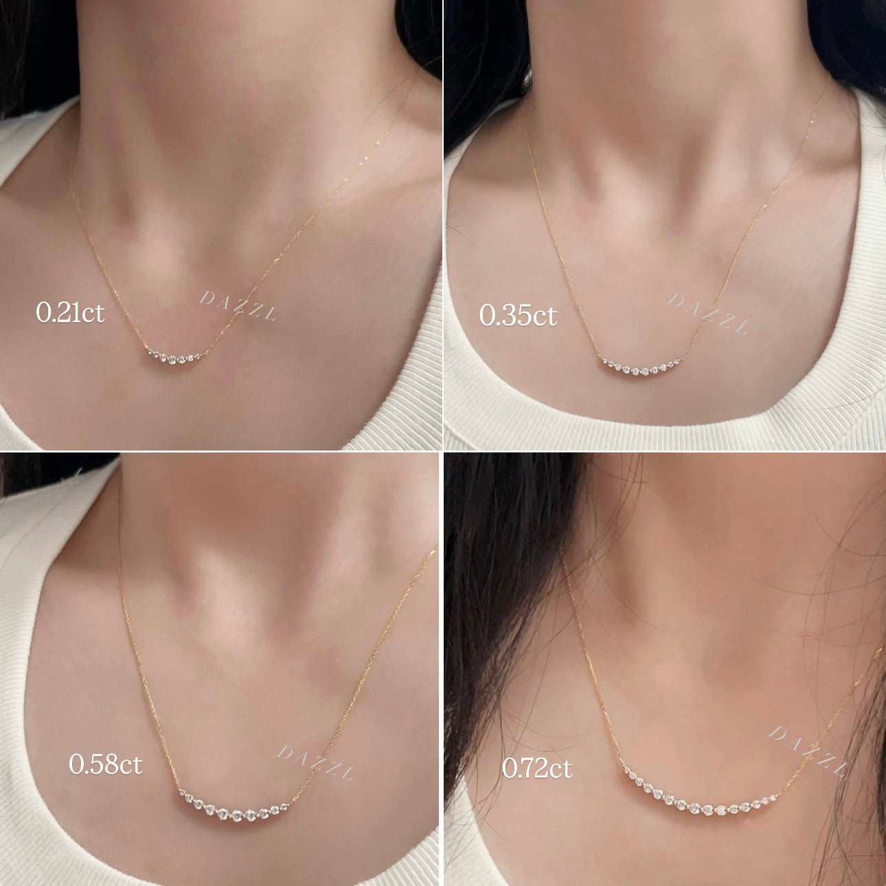 18K金培育鑽石微笑頸鏈￼