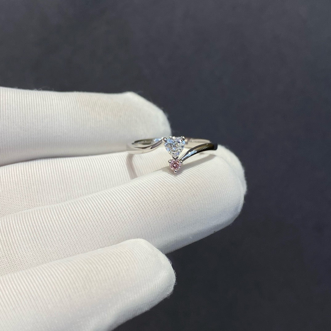 0.266ct Lab-Grown Diamond Heart-Shaped Ring in 18K White Gold