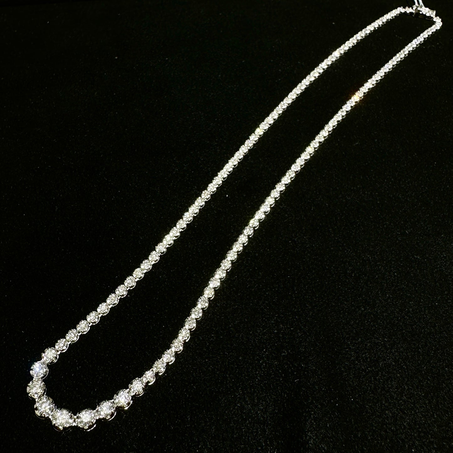Luxurious Full Natural Diamond Necklace in 18K White Gold