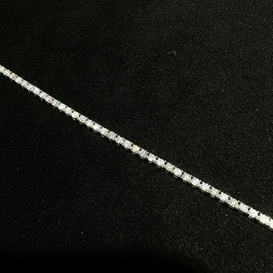 3 Carat Natural Diamond Tennis Bracelet in 18K White Gold