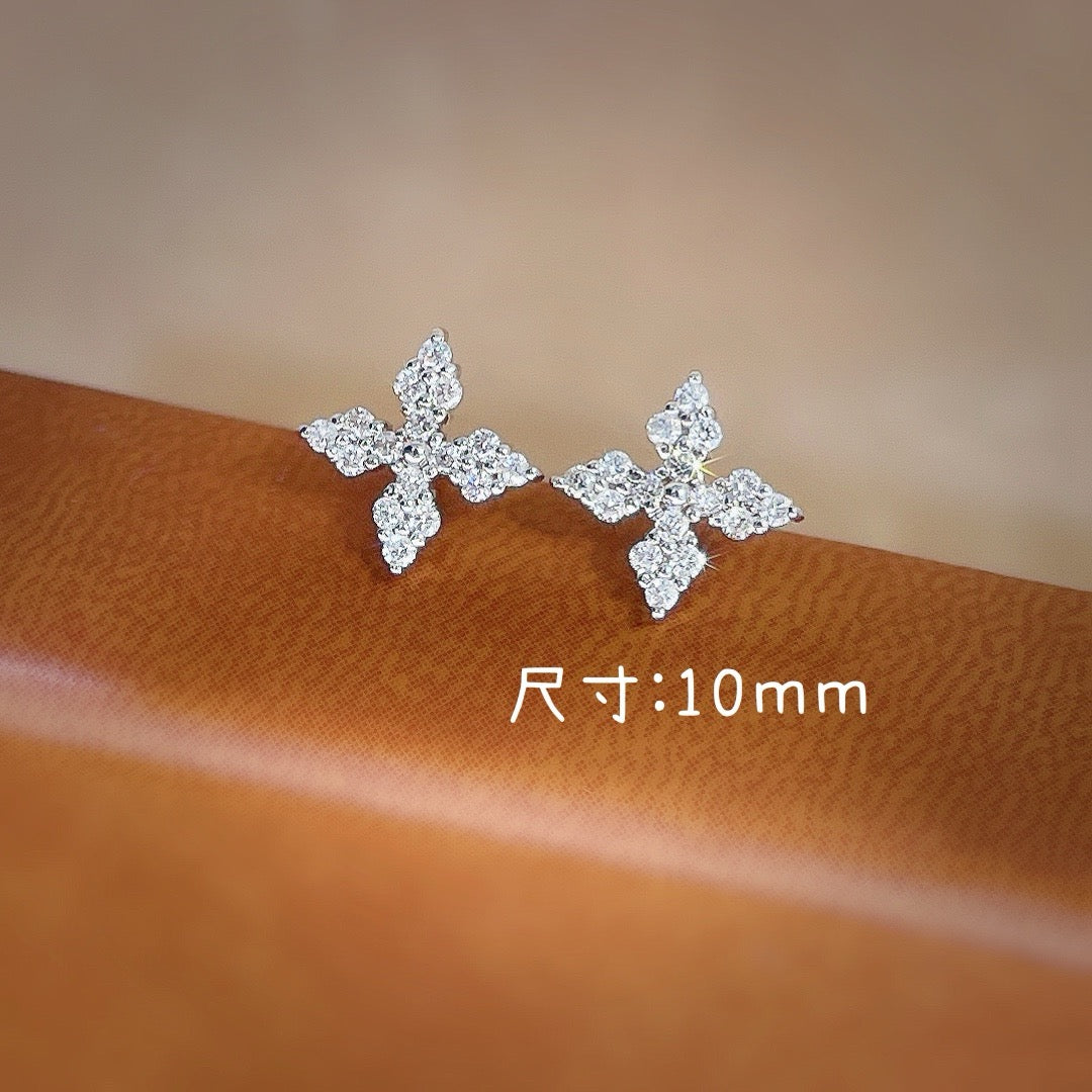 0.36ct Natural Diamond Earrings in 18K White/ Rose Gold