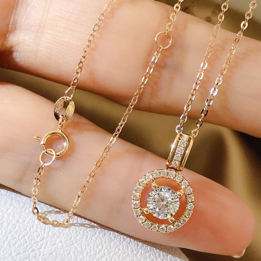 Natural Diamond Necklace in 18K Rose gold