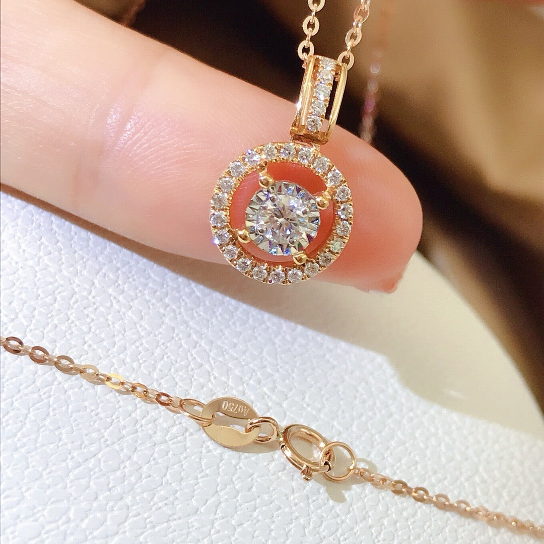 Natural Diamond Necklace in 18K Rose gold